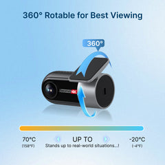 Miofive 4K-Rückkamera für Miofive S1/S1 Pro/S1 Ultra Dashcams (funktioniert nicht mit dem Modell S1 – E)