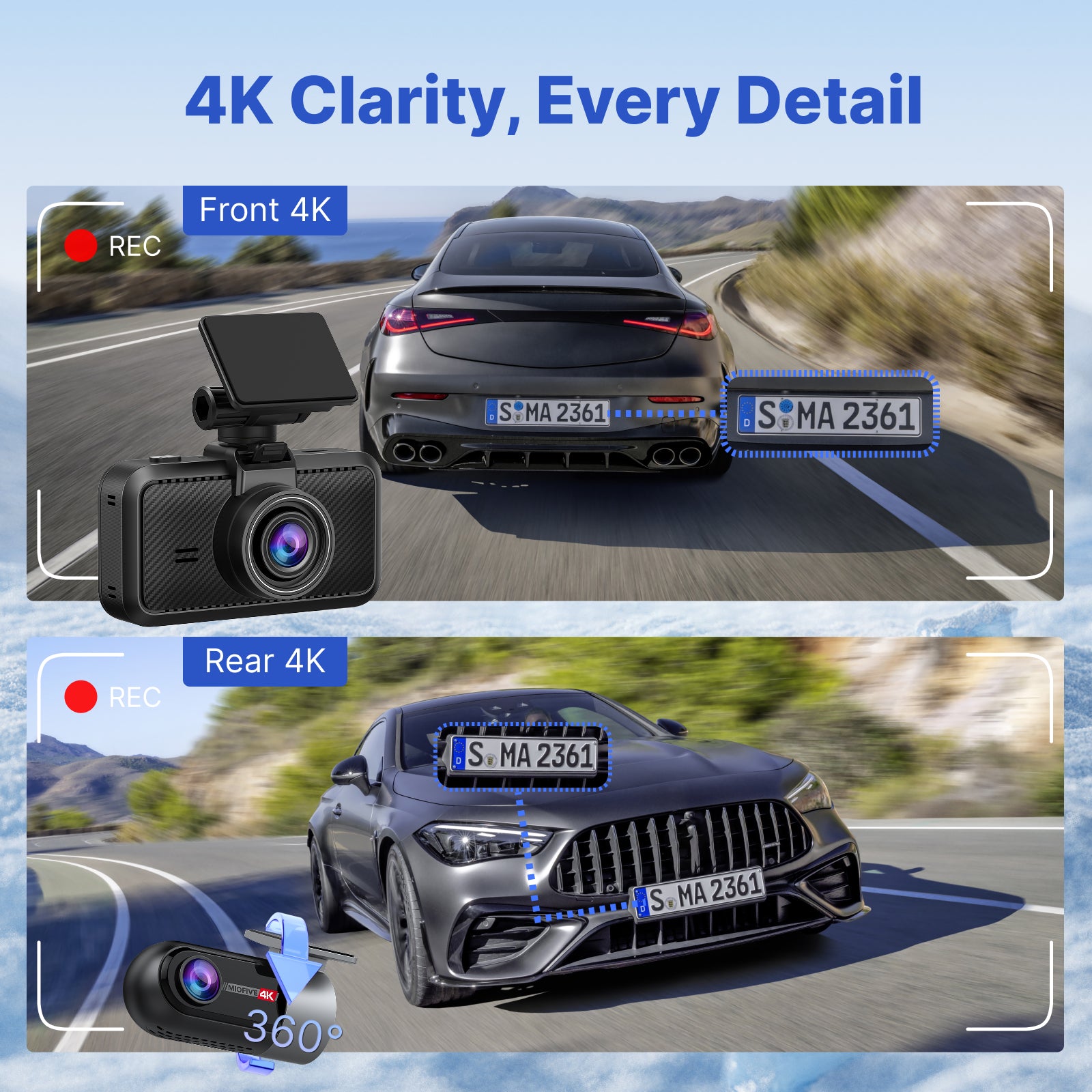 MIOFIVE Dash cam S1 Ultra 4K+4K Dual Dash Camera(CA)
