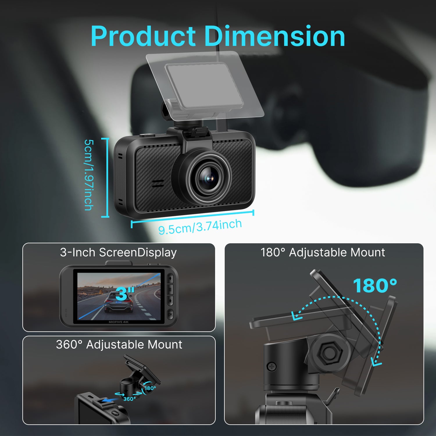MIOFIVE Dash Cam S1 Ultra 4K+4K UHD Dual Dash Camera(UK)