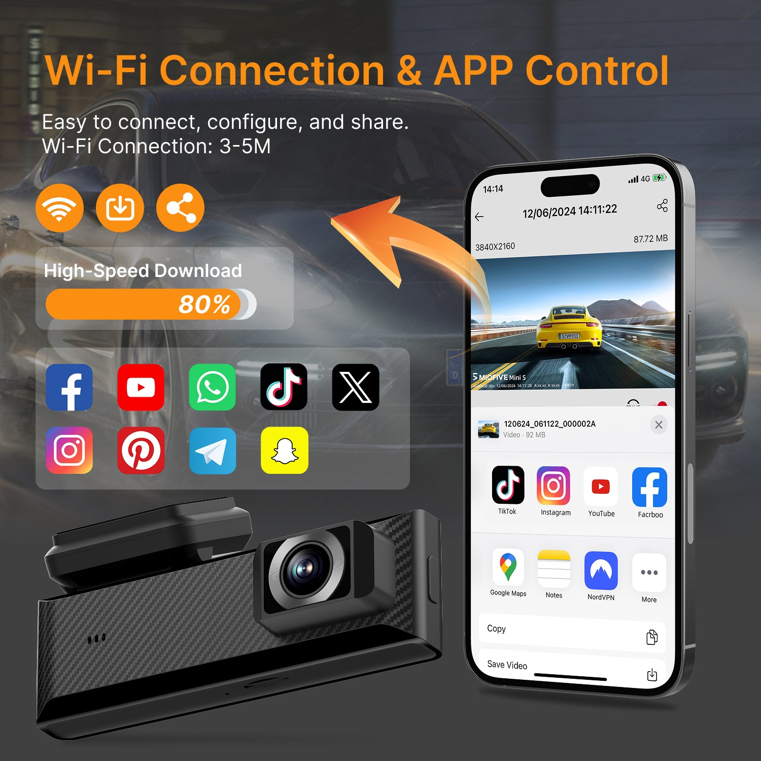 MIOFIVE Dash Cam Mini S 4K UHD Front Car Camera(No SD Card)(UK)