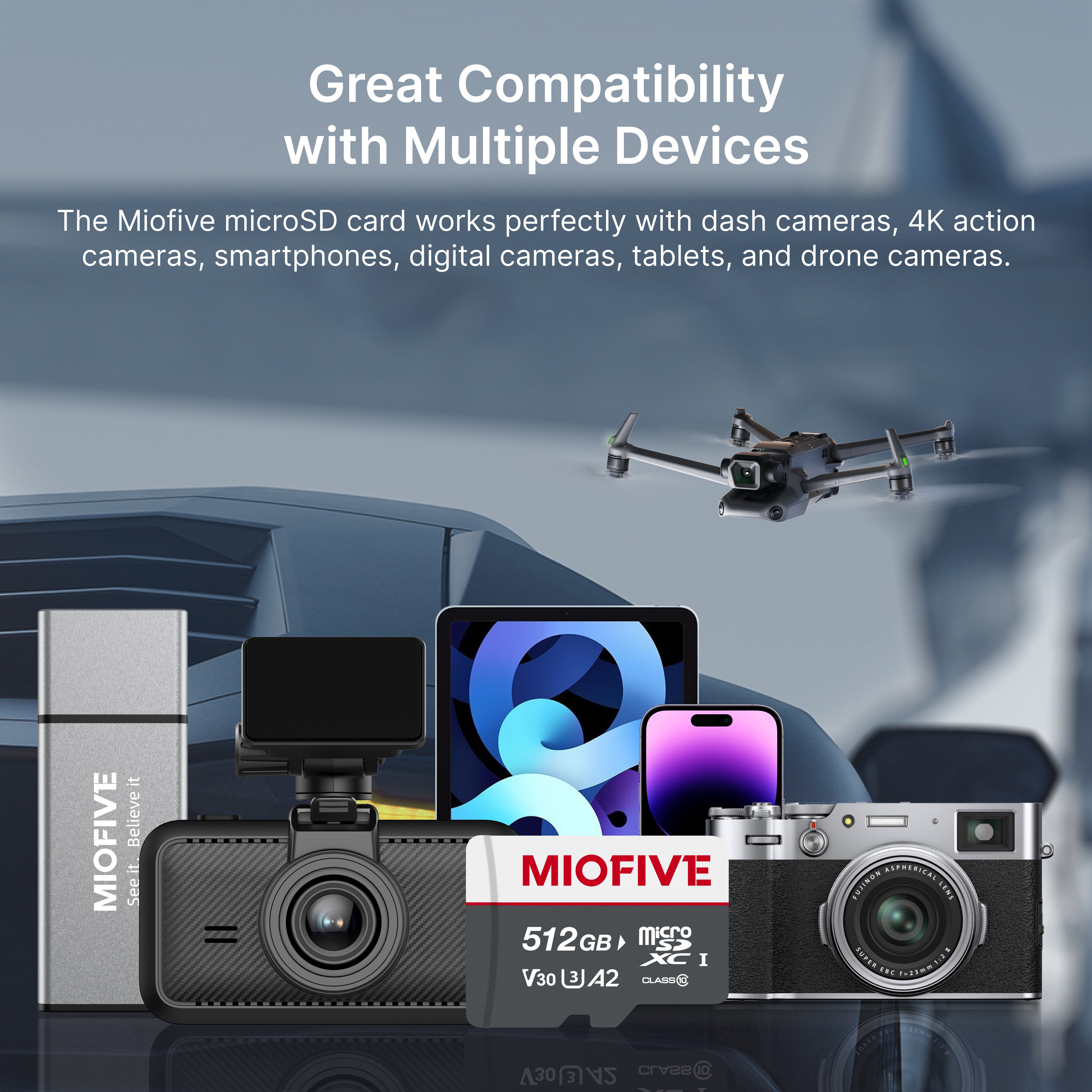 Miofive 512GB microSDXC Memory Card for Miofive S1 & Mini Series Dash Cams