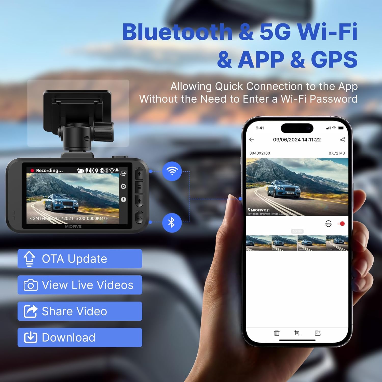 MIOFIVE Dash Cam S1 Ultra 4K+4K Dual Dash Camera(AU)