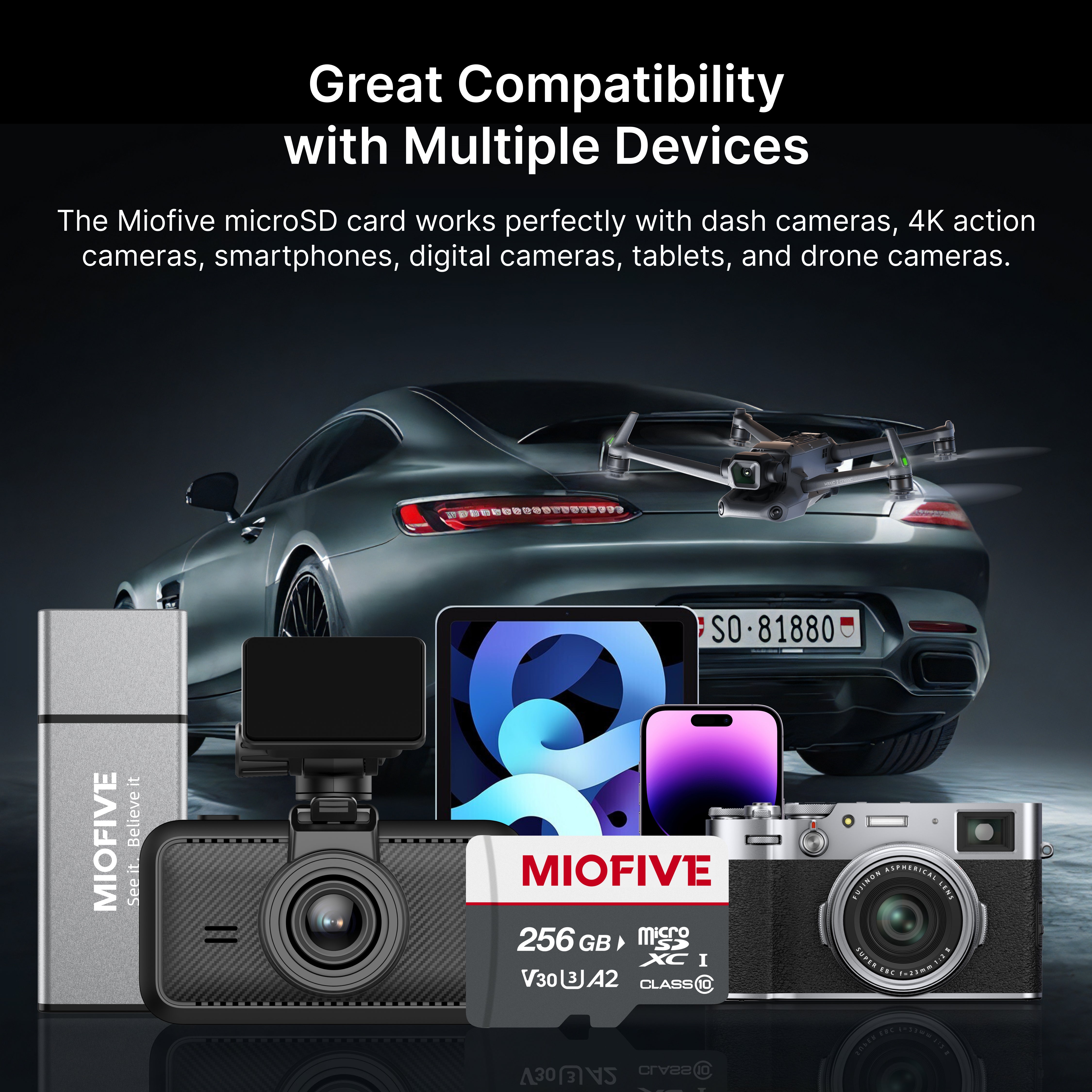 Miofive 256GB microSDXC Memory Card for Miofive S1 Series Dash Cams(CA)