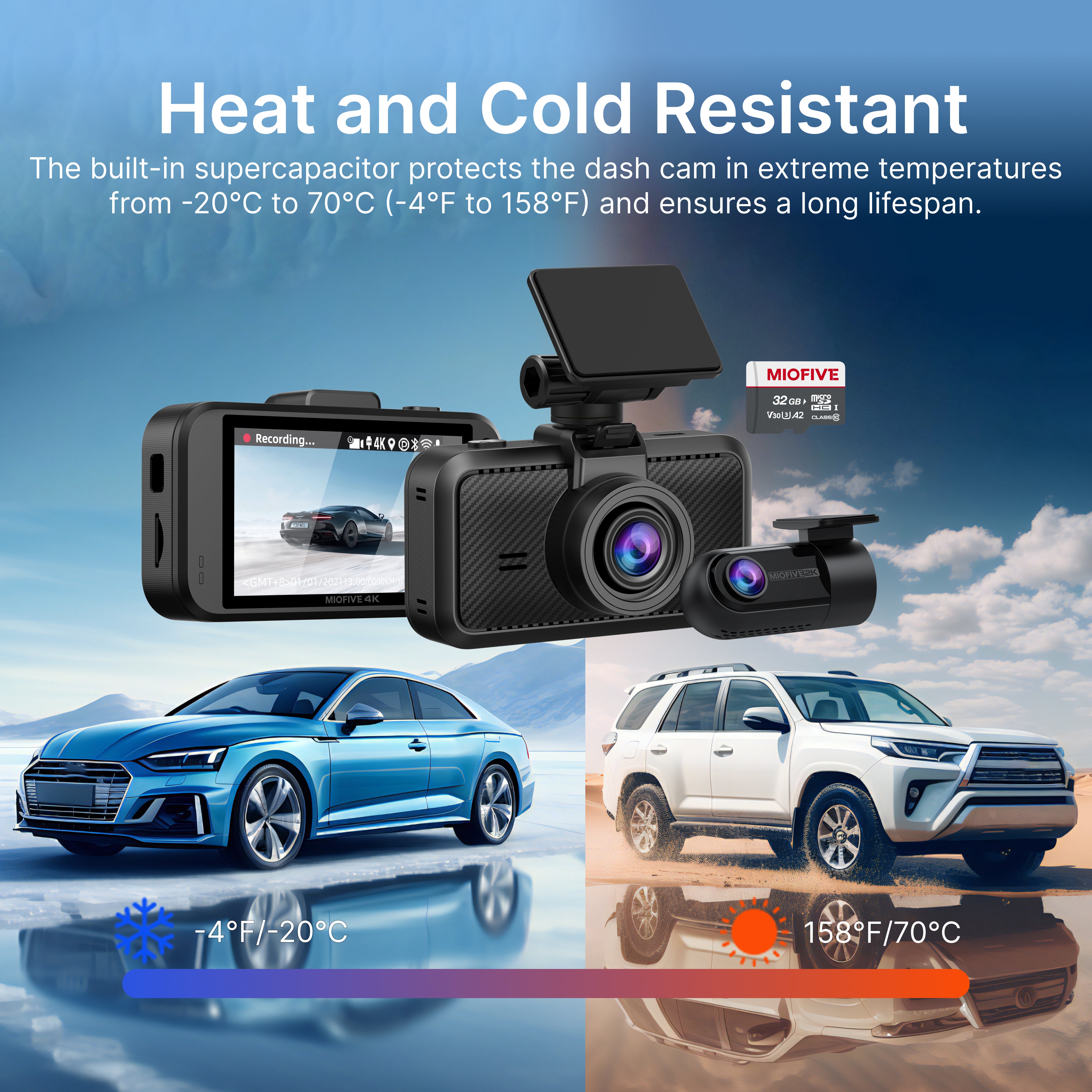 MIOFIVE Dash Cam S1 Pro 4K+2K Dual Dash Camera(CA)