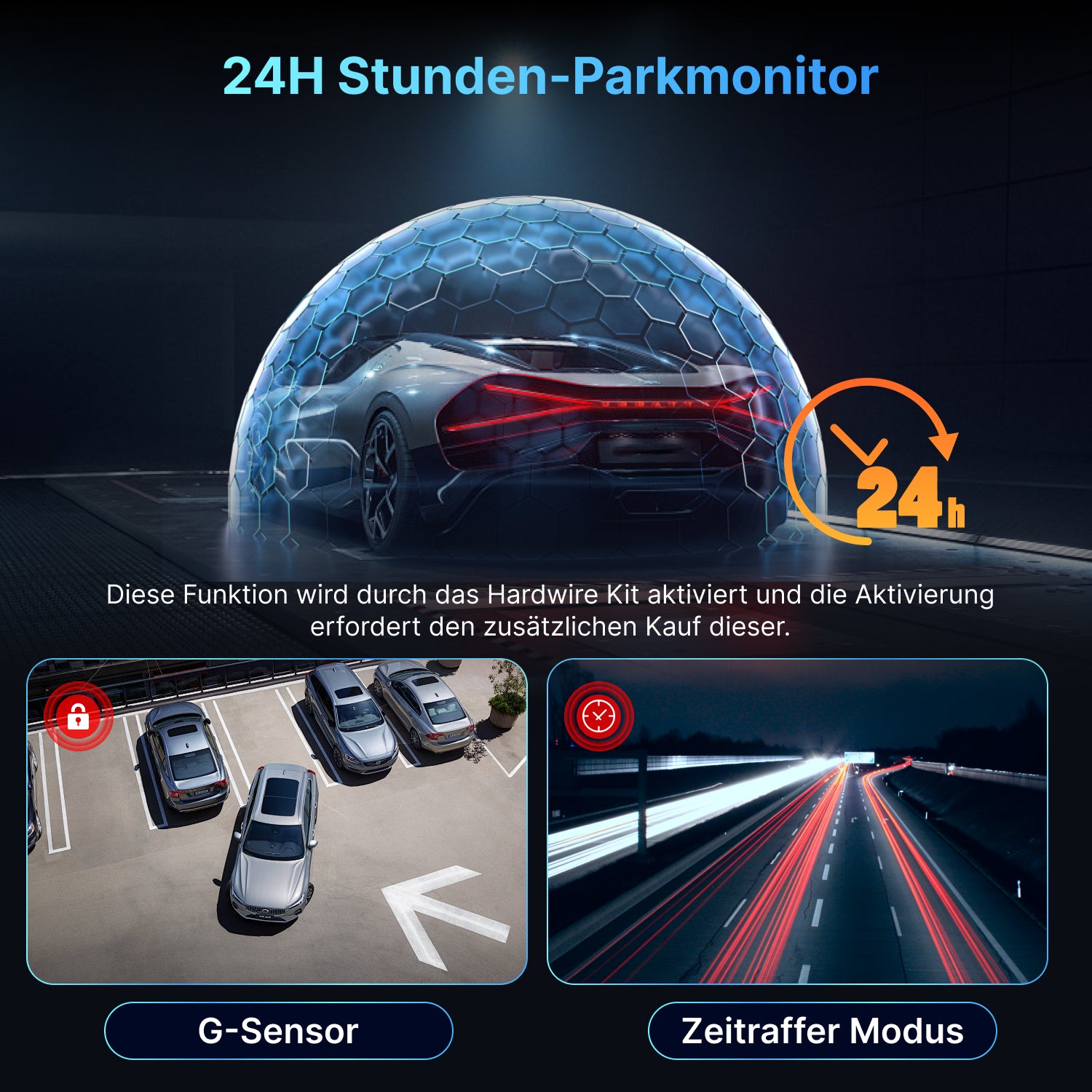 MIOFIVE S1 Pro Dashcam 3 Zoll, 4K 30fps + 2K Dual, integriertes 5GHz WLAN, Bluetooth, GPS, inkl. 32GB Speicherkarte