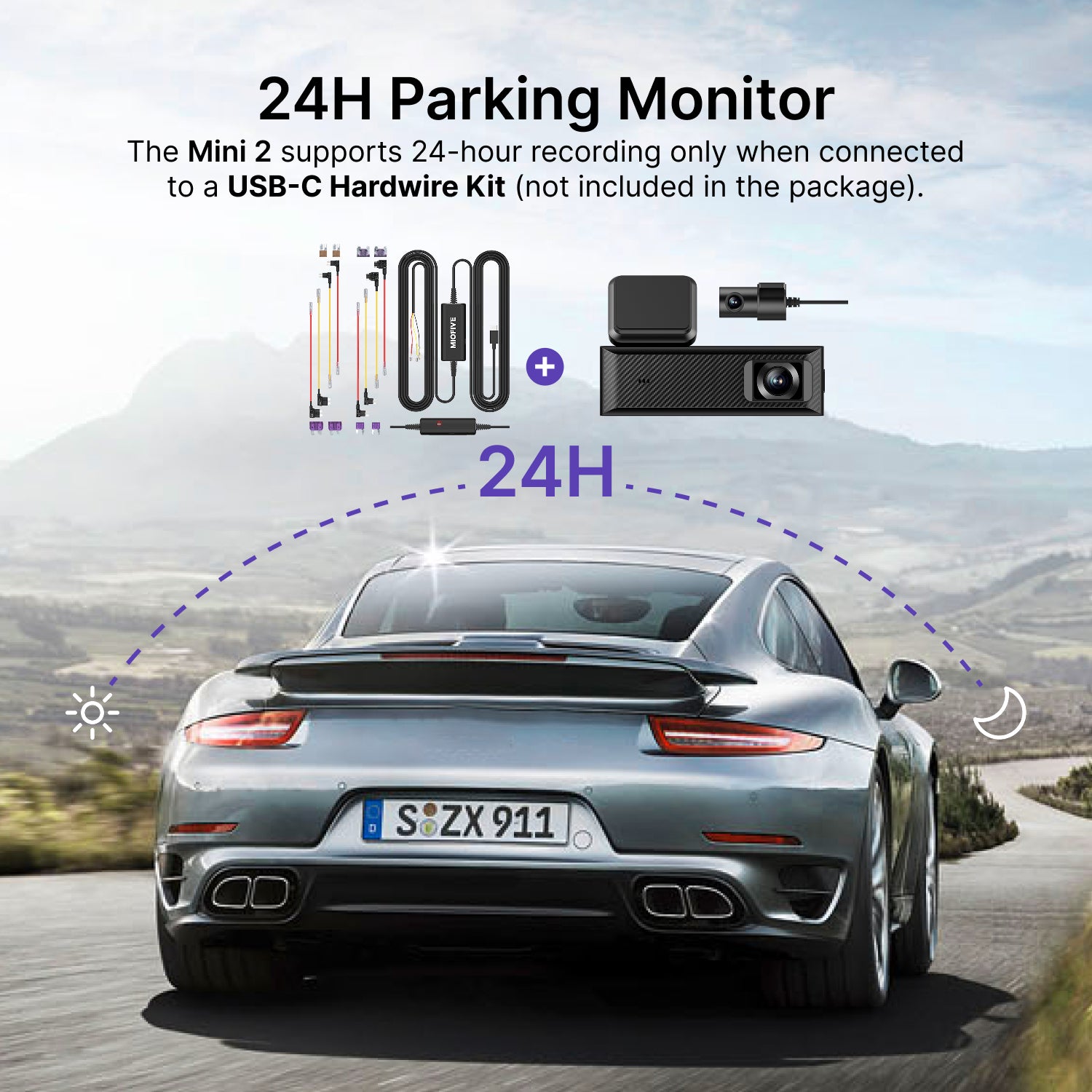 Miofive Dash Cam Mini 2 2K+1080P FHD Dual Dash Camera(SD Card Not Included)(UK)