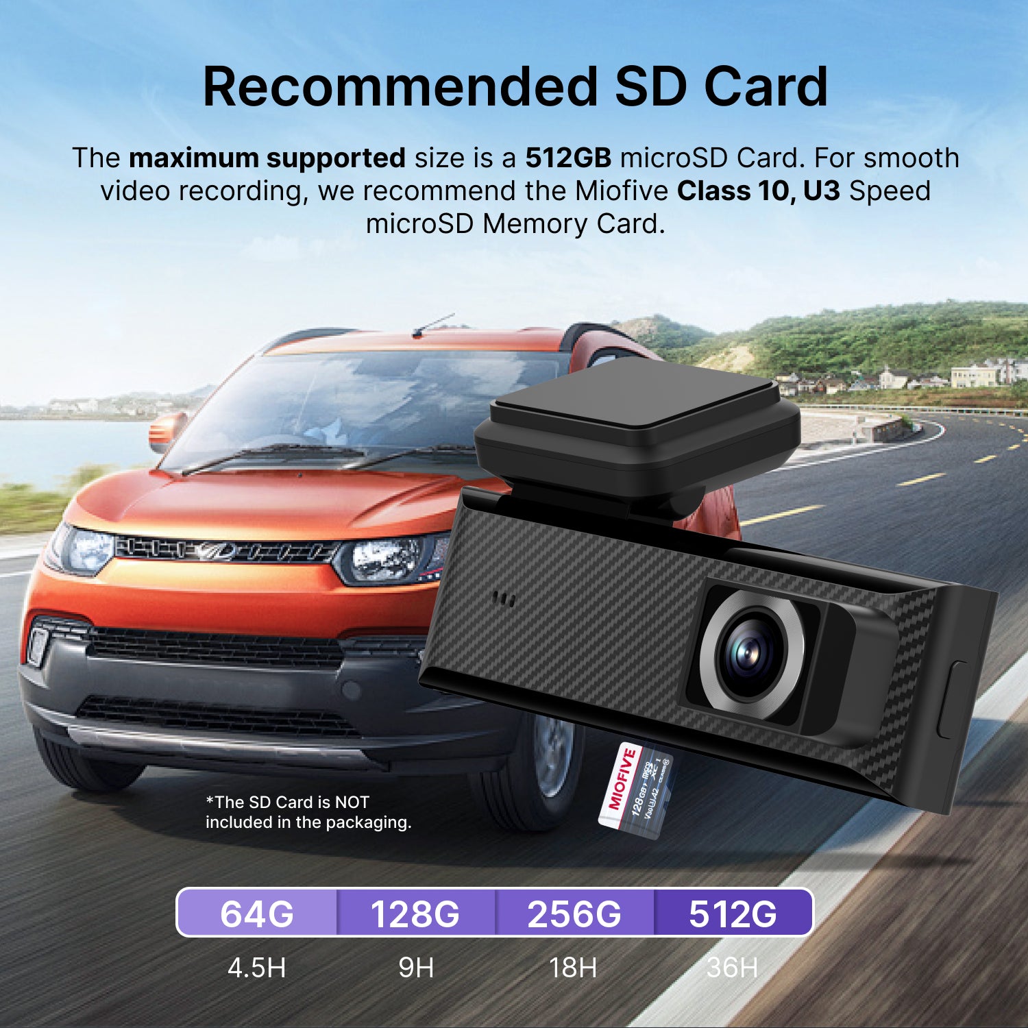 Miofive Dash Cam Mini 2 2K+1080P FHD Dual Dash Camera(SD Card Not Included)(UK)