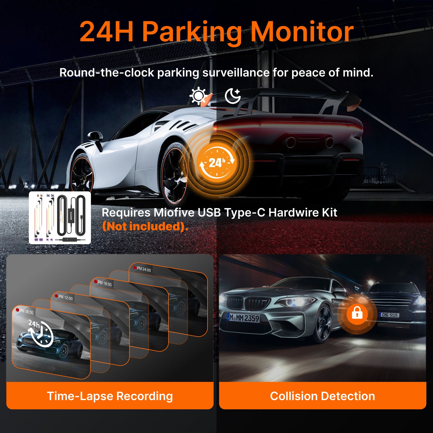 Miofive Mirror 1 Dash Cam,4K Front & 2K Rear Car Camera With Built-in 5G Wi-Fi & GPS, Free 128GB Card Included