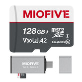 Miofive 128GB Speicherkarte - Ultimative Micro SD-Karte mit USB 3.0 Type-C Kartenleser, 170 MB/s, C10, U3, A2, V30 (DE)
