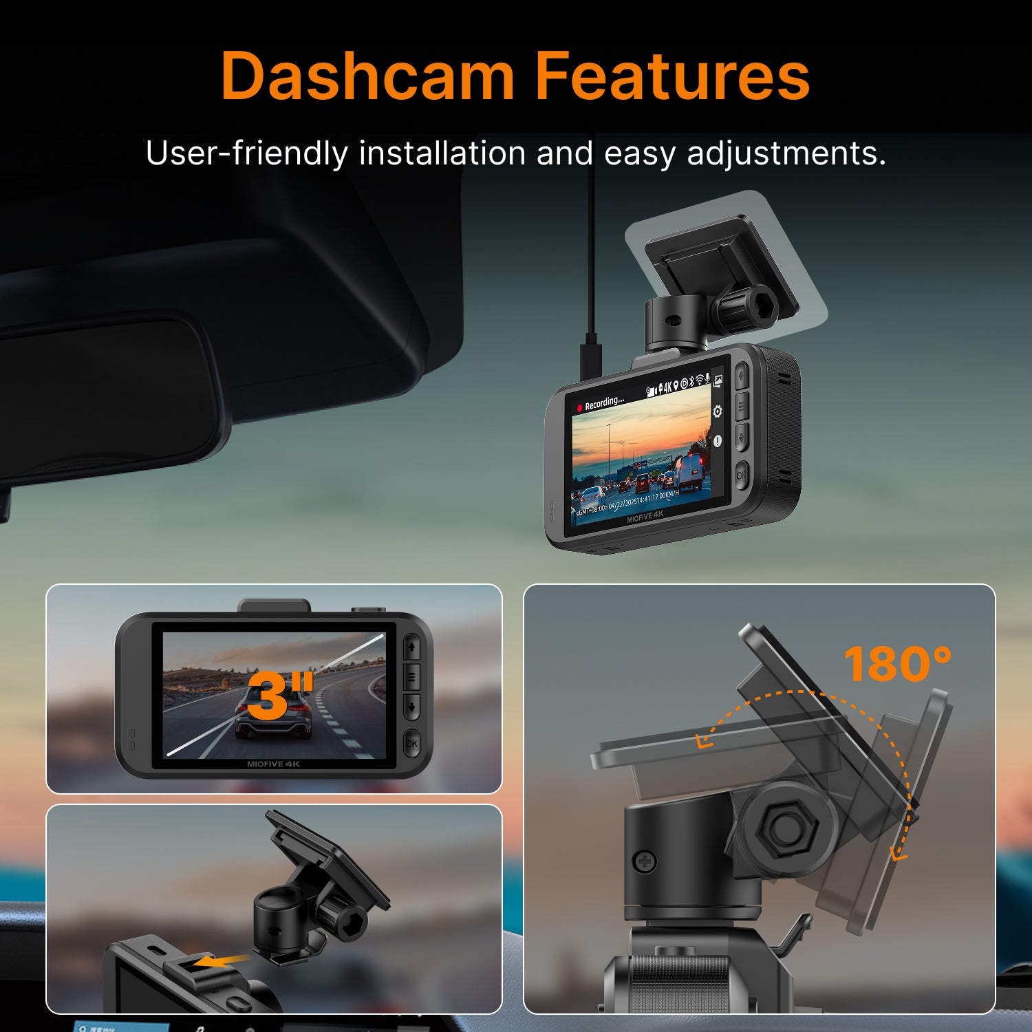 MIOFIVE Dash Cam S1 4K UHD Front Dash Camera With Free 32GB Card