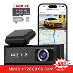 Miofive Mini S Dash Cam+128GB Memory Card Bundle