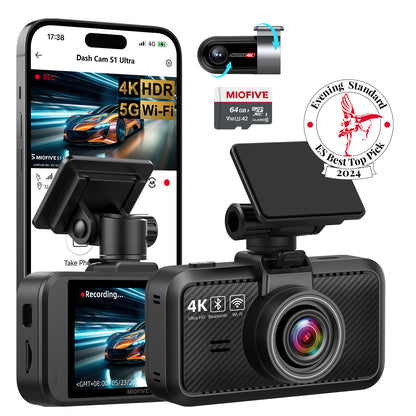 MIOFIVE Dash Cam S1 Ultra 4K+4K UHD Dual Dash Camera(UK)