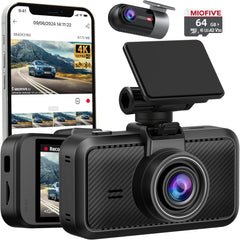 Miofive S1 Ultra Dash Cam Front Rear, 4K+4K Dual Dash Camera for Cars, Free 64GB Memory Card (AU)
