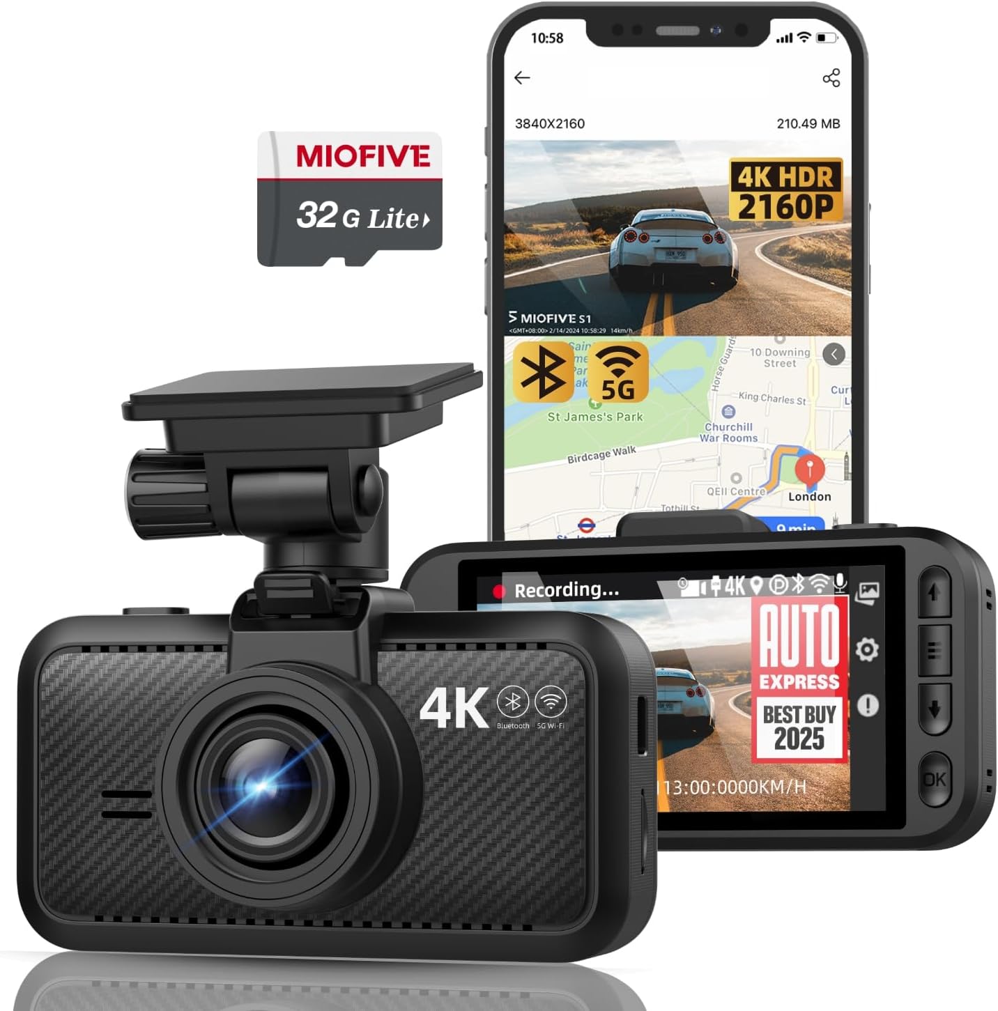 MIOFIVE Dash cam S1 4K Single Dash Camera(CA)
