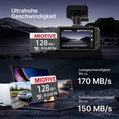 Miofive 128GB Speicherkarte - Ultimative Micro SD-Karte mit USB 3.0 Type-C Kartenleser, 170 MB/s, C10, U3, A2, V30 (DE)