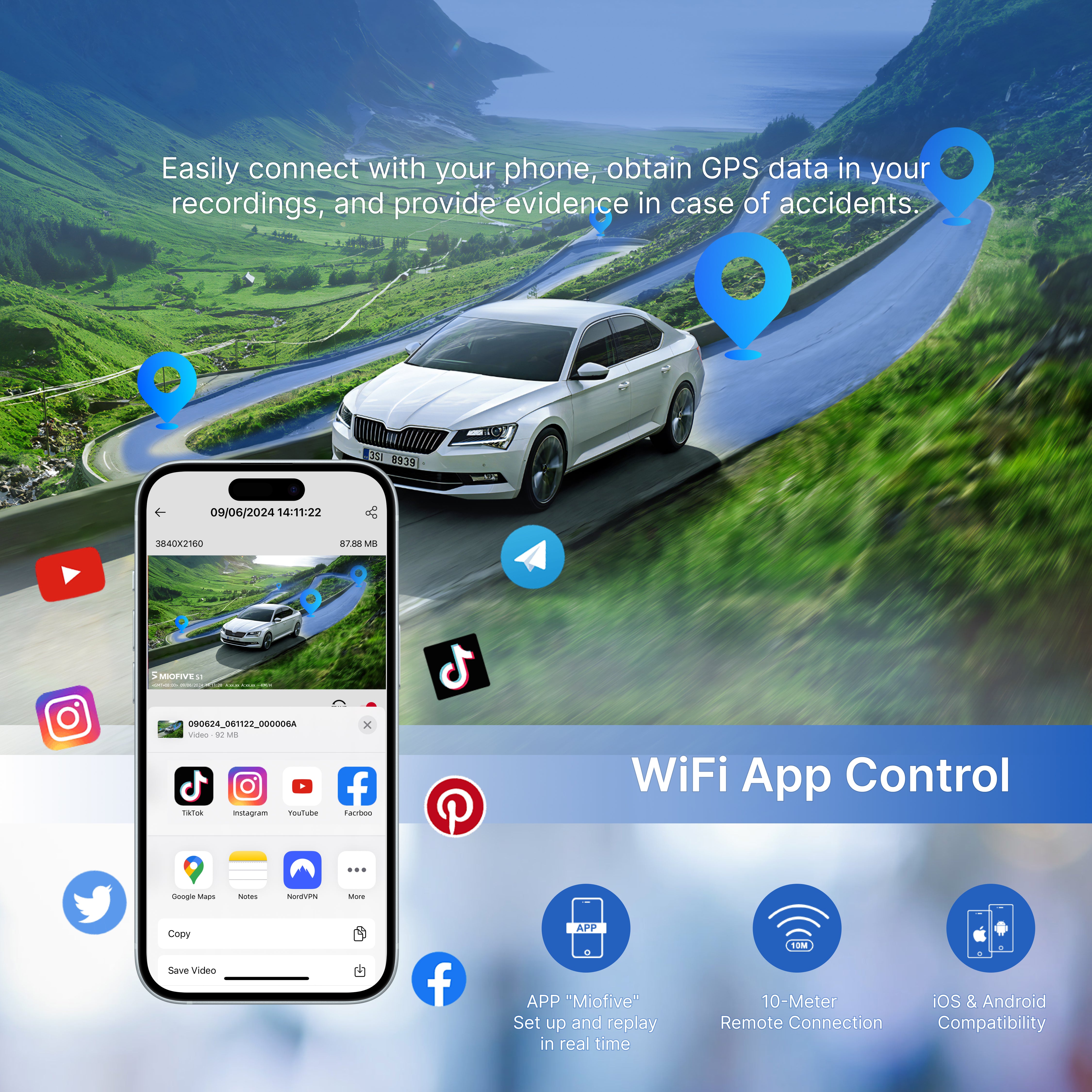 MIOFIVE Dash cam S1 Pro 4K +2K Dual Dash Camera(IE)