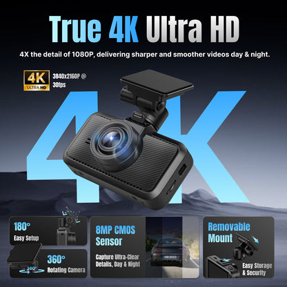 MIOFIVE Dash Cam S1 4K UHD Front Dash Camera(32GB Card Not Included)(UK)