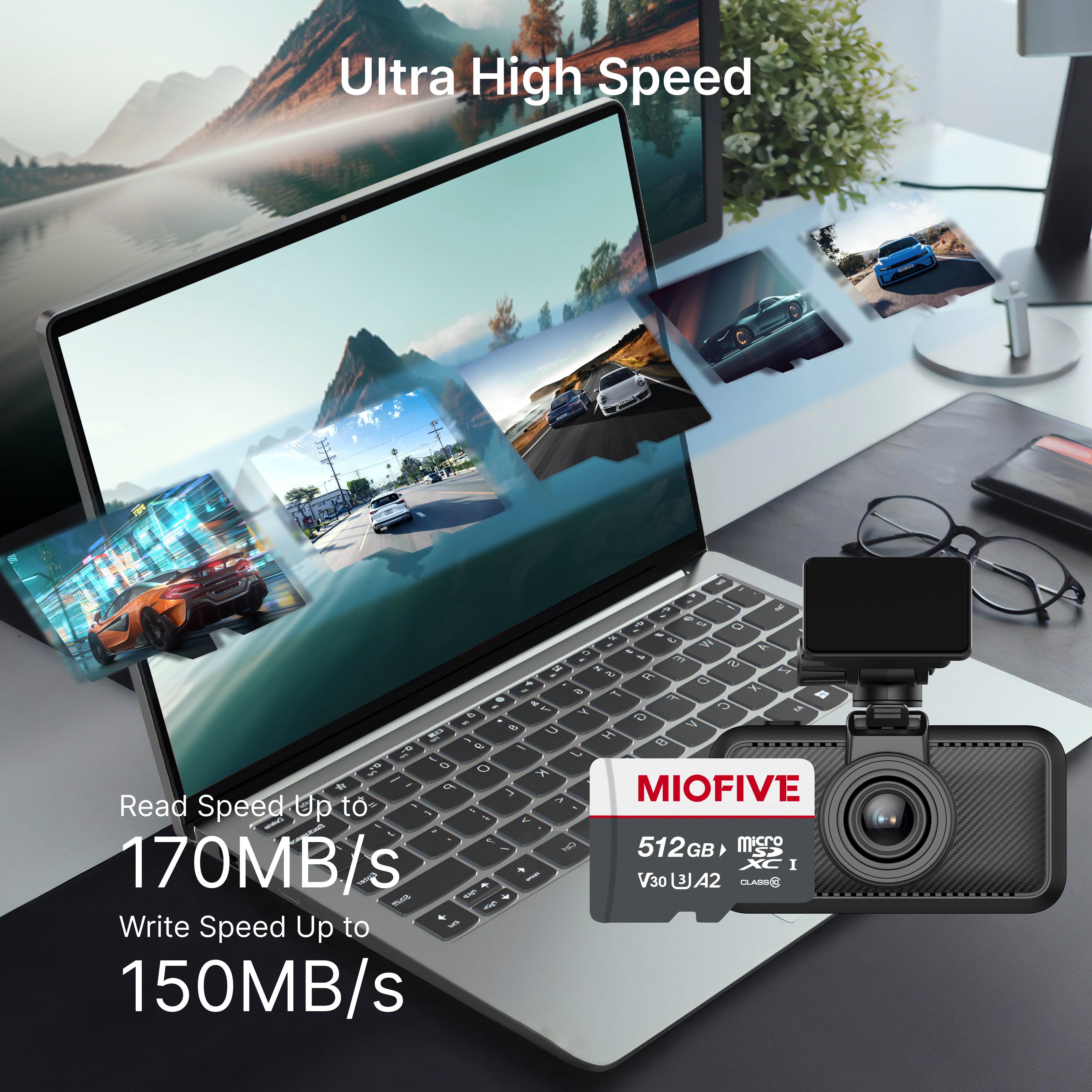 Miofive 512GB microSDXC Memory Card for Miofive S1 & Mini Series Dash Cams