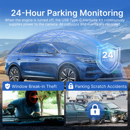 Miofive 11.5ft USB Type-C Hardwire Kit for S1 & Mini Series Dash Cams (HKW2)