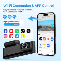 Miofive Mini S 4K Dash Cam – Ultra HD 2160P Front Car Camera with GPS & WiFi | Smart Recording, Compact Design (No SD Card)