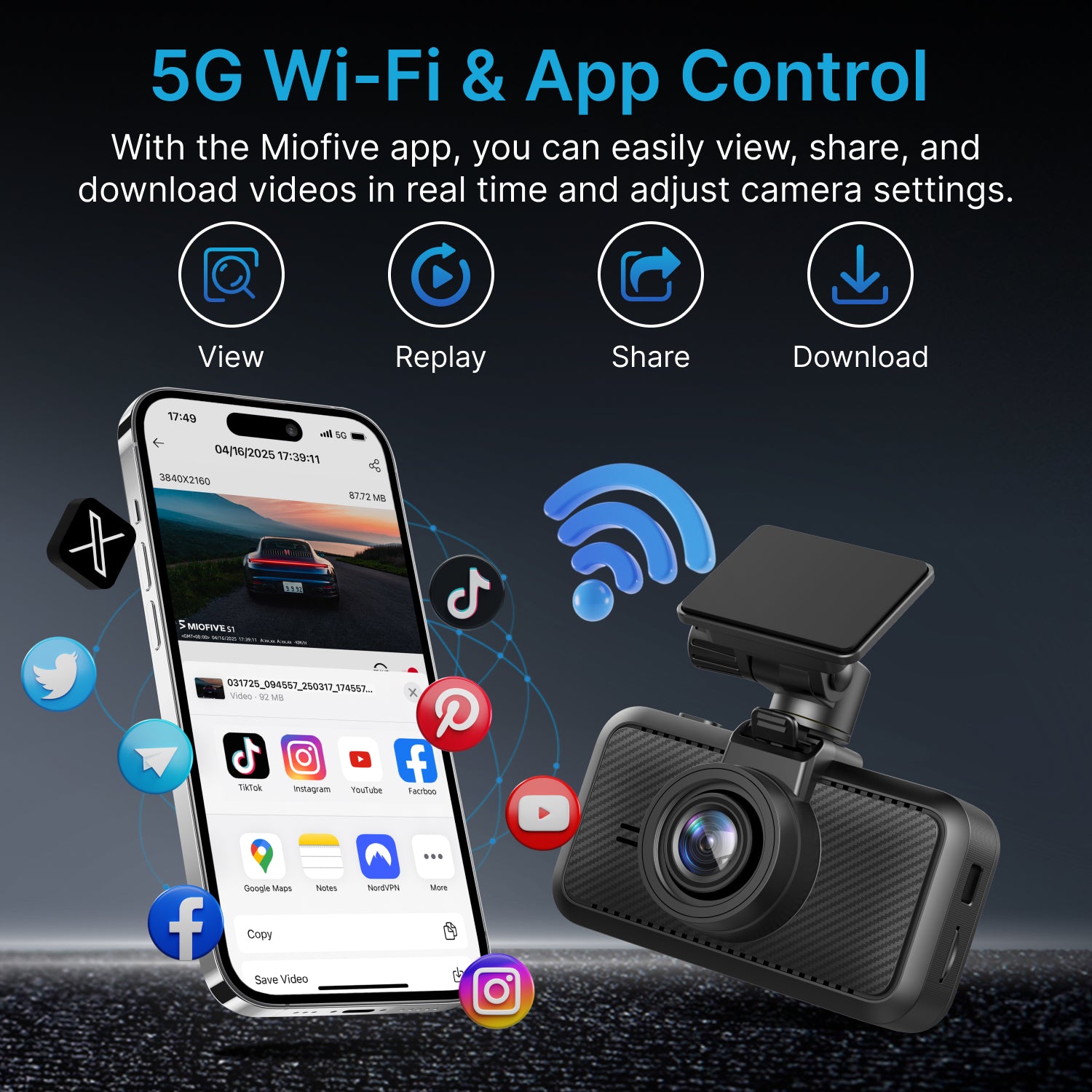 MIOFIVE Dash Cam S1 4K UHD Front Dash Camera(32GB Card Included)(UK)