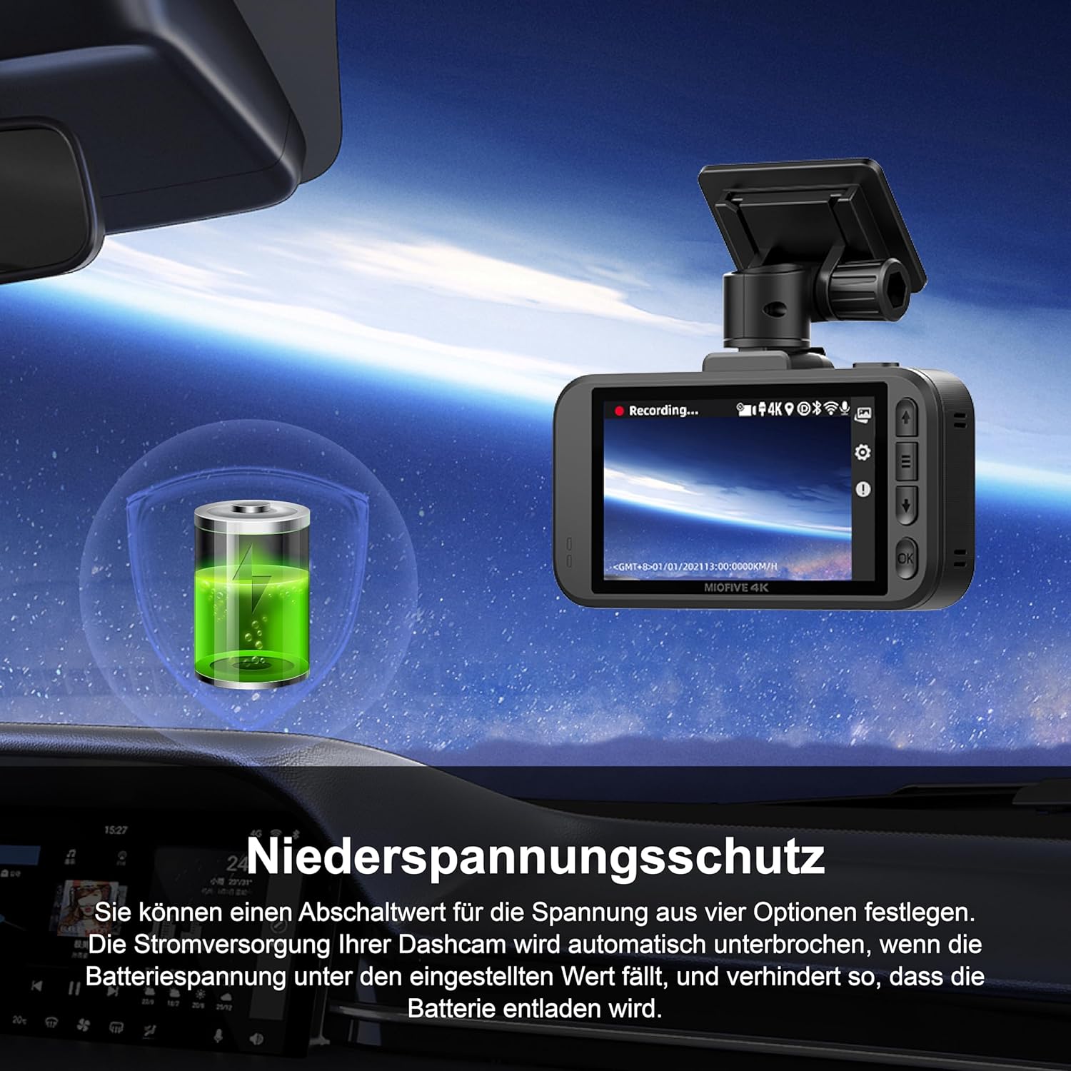 Miofive USB Type-C Hardwire Kit Nur für Miofive S1/S1 Pro/S1 Ultra Dashcams, 11,5 ft / 350 cm (DE)