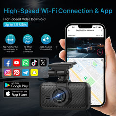 Miofive Dash Cam Front, S1 E Car Camera  with 4K/2160P UHD, Built-in WiFi & GPS Car Dashboard Camera Recorder