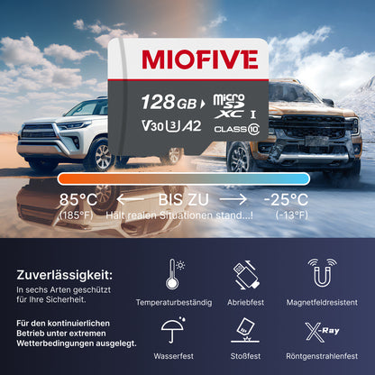 Miofive 128GB Speicherkarte - Ultimative Micro SD-Karte mit USB 3.0 Type-C Kartenleser, 170 MB/s, C10, U3, A2, V30 (DE)