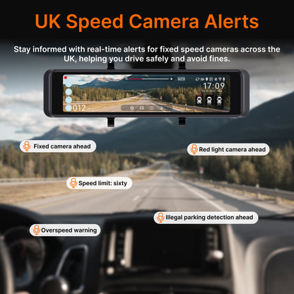 Miofive Mirror 1 Dash Cam,4K Front & 2K Rear Car Camera With Built-in 5G Wi-Fi & GPS, Free 128GB Card Included