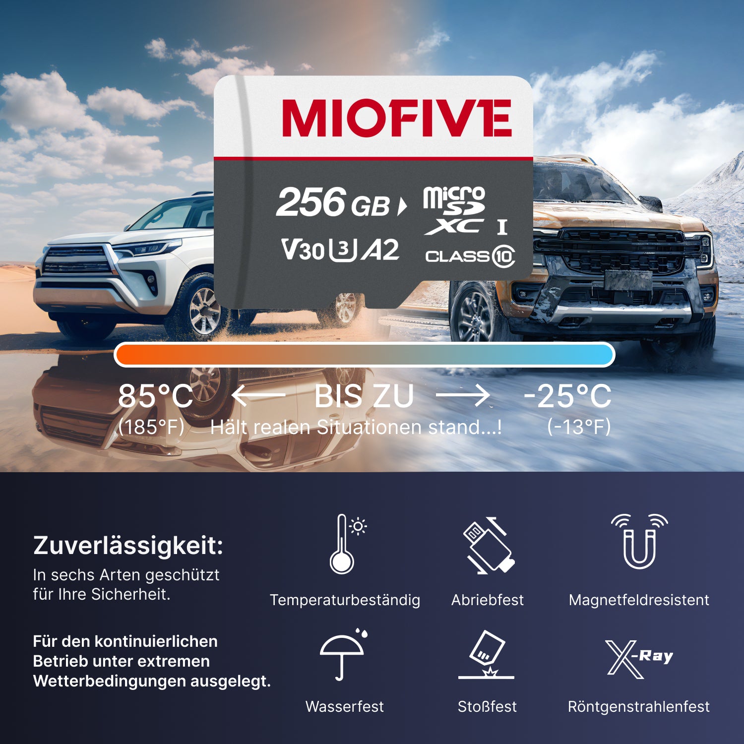 Miofive 256GB Speicherkarte - Ultimative Micro SD-Karte mit USB 3.0 Type-C Kartenleser, 170 MB/s, C10, U3, A2, V30 (DE)