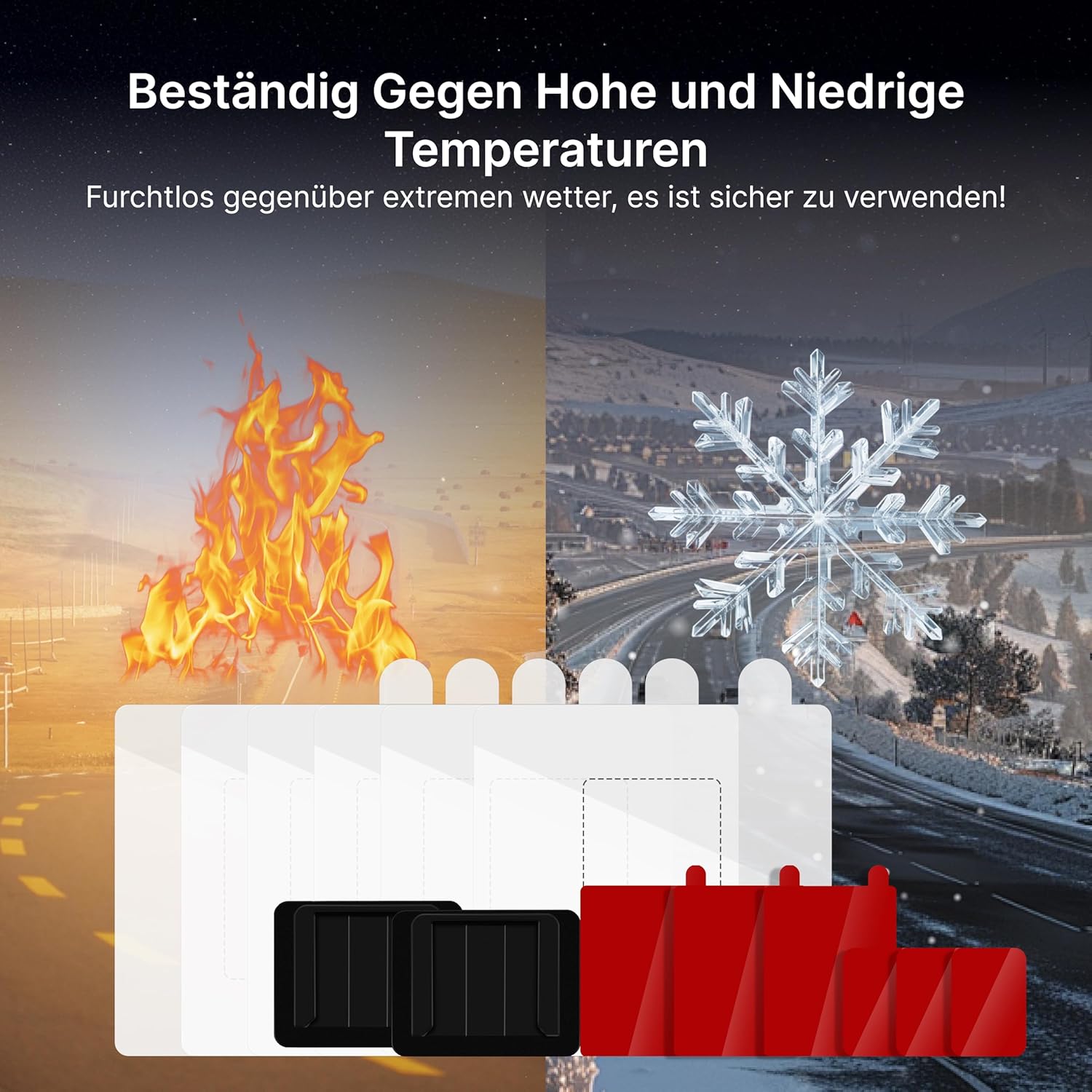 Miofive Auto-Windschutzscheibe Doppelseitiges Klebstoff für die S1-Serie | 2 x Dashcam-Halterungen | 3 x Klebstoff (Vorderseite) | 3 x Klebstoff (Rückseite) | 6 x statische Aufkleber (DE)