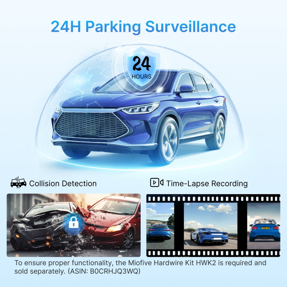 Miofive Smart Dash Cam – 2160P UHD Mini S Car Camera with WiFi & GPS (SD Card Not Included)