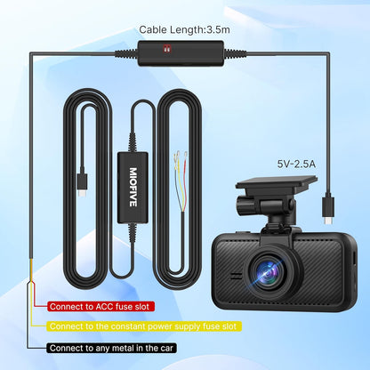 Miofive Dash Cam Hardwire Kit | 11.5ft USB Type-C Port | for Miofive S1 Series Dash Cam (AU)