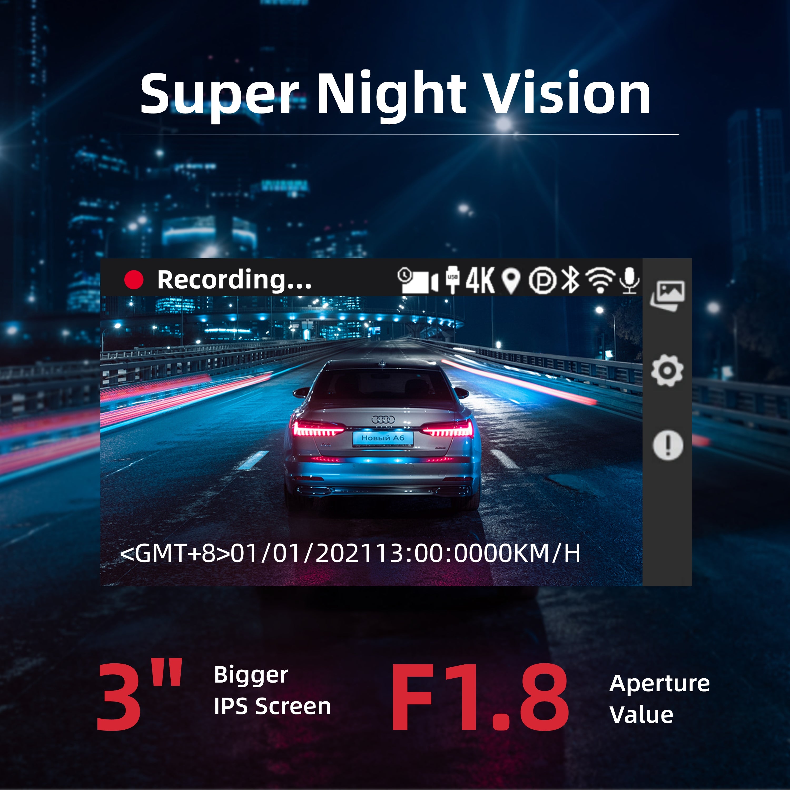 MIOFIVE Dash Cam S1 Ultra 4K+4K UHD Dual Dash Camera