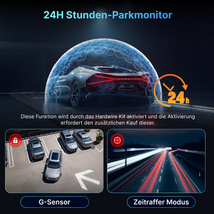 MIOFIVE S1 Pro Dashcam 3 Zoll, 4K 30fps + 2K Dual, integriertes 5GHz WLAN, Bluetooth, GPS, inkl. 32GB Speicherkarte