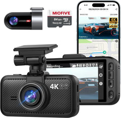 Miofive S1 Ultra 4K+4K Dashcam Auto Vorne Hinten, kostenlose 64-GB-Karte (DE)
