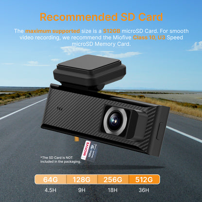 MIOFIVE Dash Cam Mini 2 2K+1080P FHD Dual  Dash Camera(SD Card Not Included)