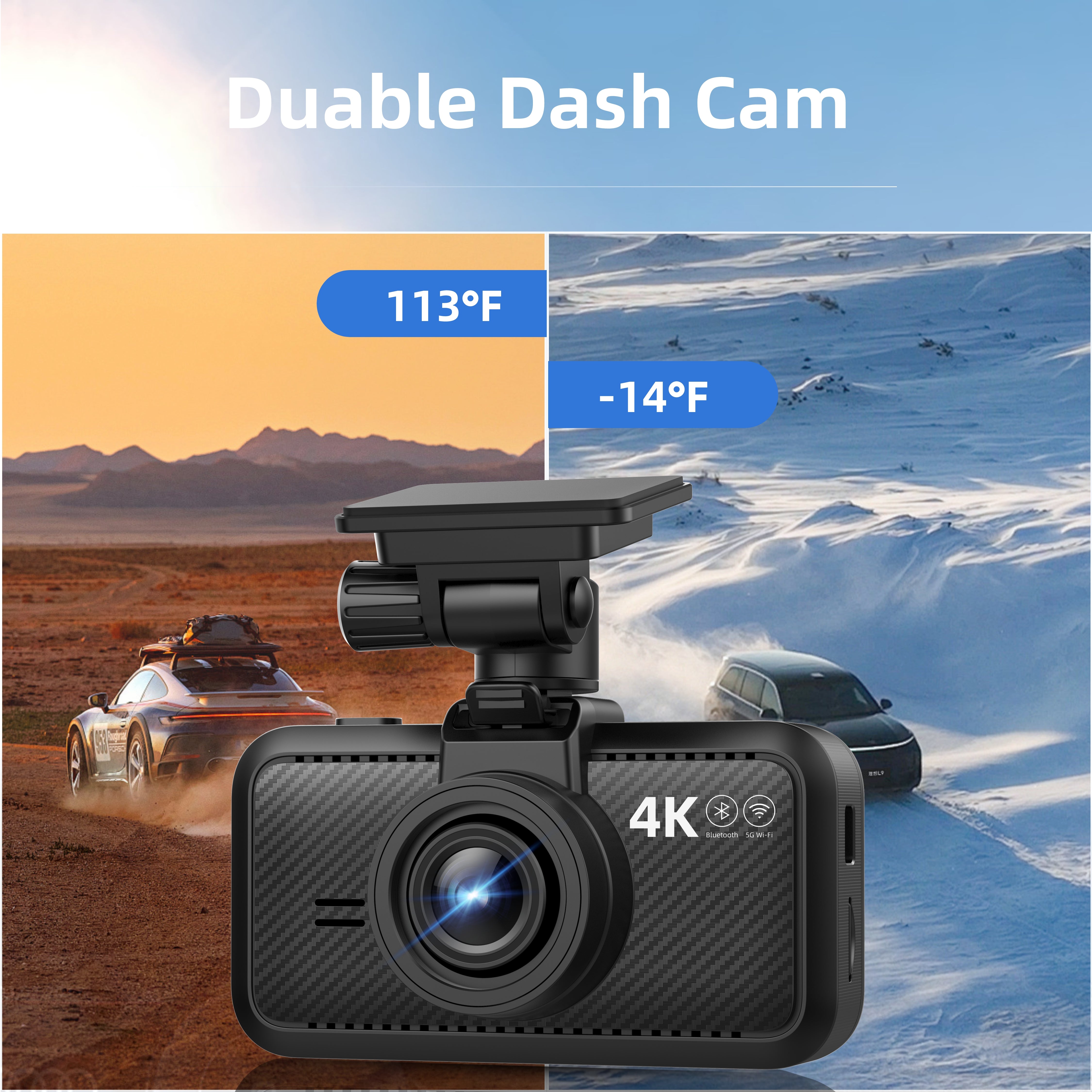 Dash Cam Front for Car 4K/2160P Dash Camera with 5G WiFi and Bluetooth APP,Built-in GPS 3.0" IPS Screen Dashcam 140° Wide Angle, G-Sensor, HDR, Night Vision, 24H Parking Mode(Miofive S1)