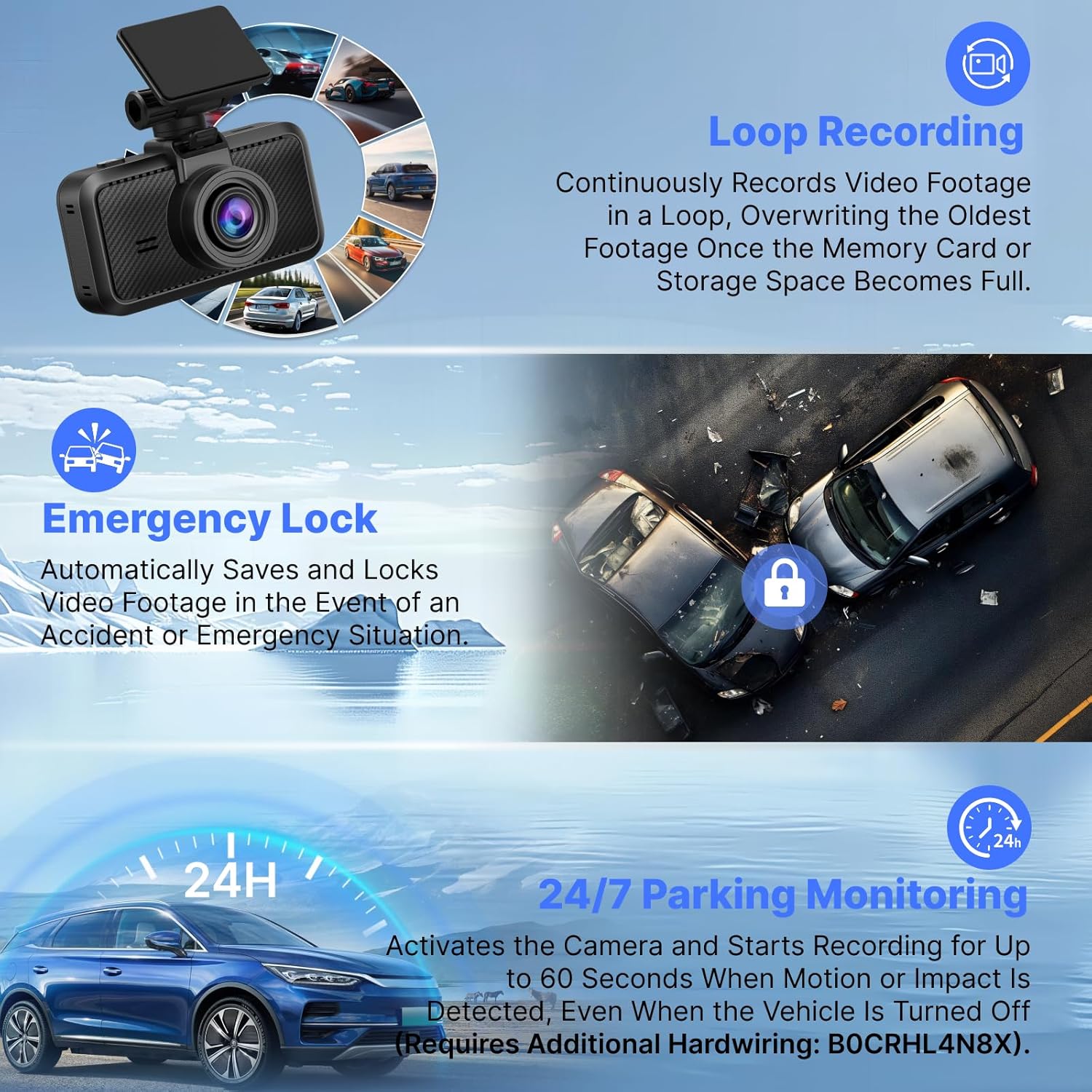 Miofive S1 Pro Dash Cam Front Rear, 4K+2.5K Dual Dash Camera for Cars, Free 32GB Memory Card (AU)