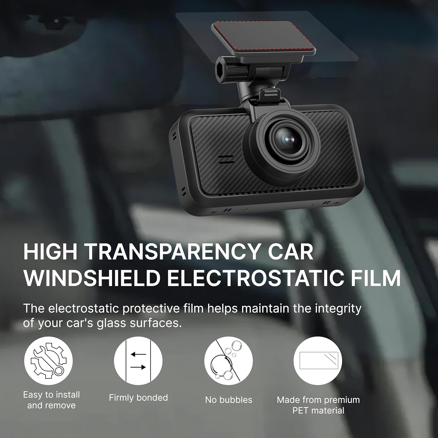 Miofive Car Windshield Double-Sided Adhesive for Miofive S1 Series Dash Cams(CA)