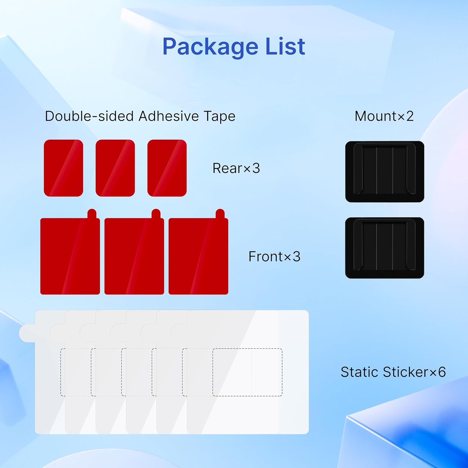 Miofive Car Windshield Double-Sided Adhesive for Miofive S1 Series Dash Cams(CA)