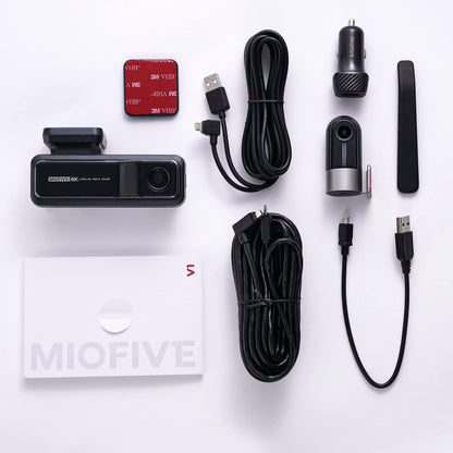 Miofive 4K+2K Dual Dash Cam with 5G WiFi, GPS, Built-in 128GB eMMC Storage(UK)