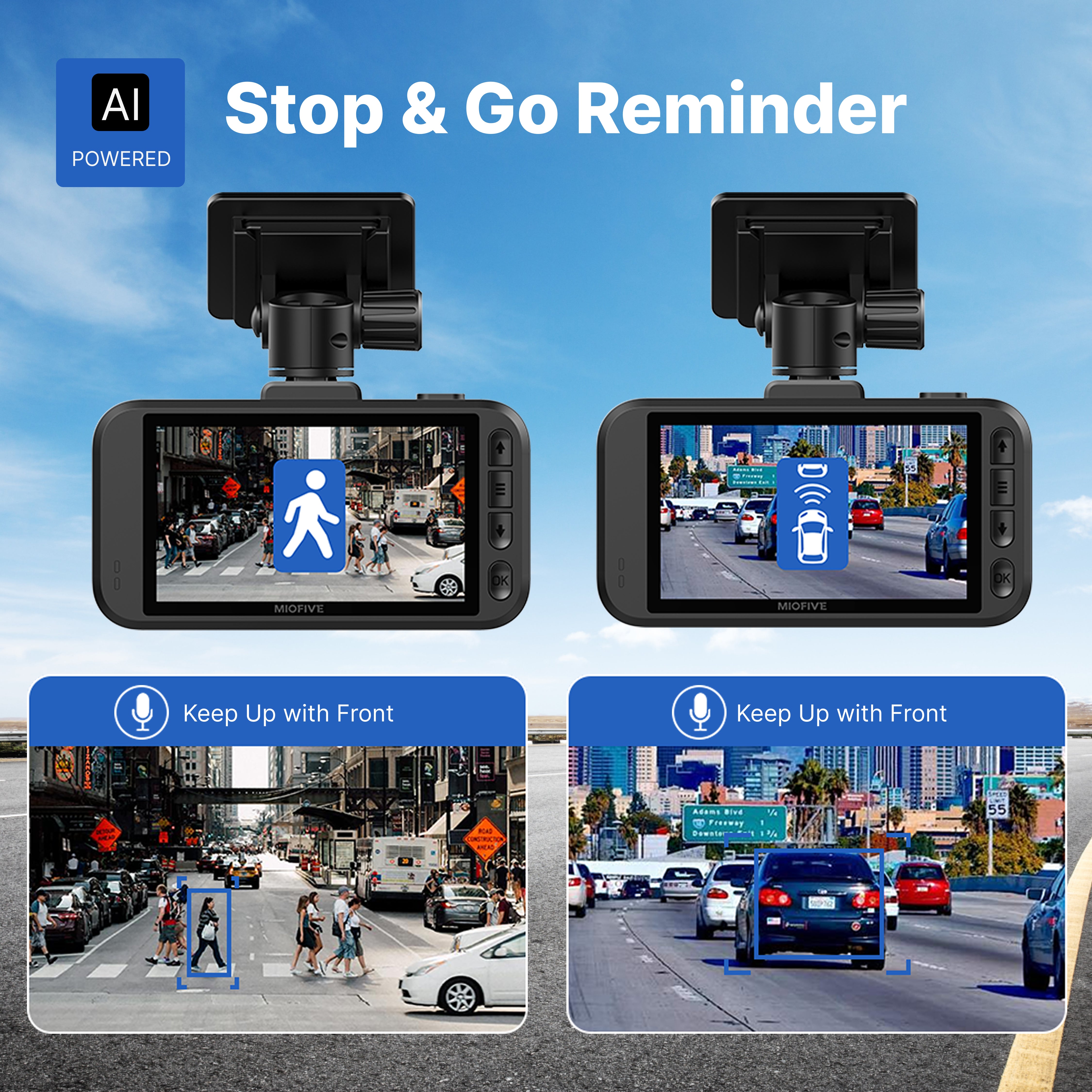 Miofive S1-Pro Dash Cam Front Rear, 4K+2K Dual Dash Camera for Cars, with One Free 32GB microSD Card