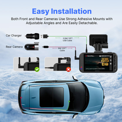 MIOFIVE Dash cam S1 Ultra 4K+4K Dual Dash Camera(CA)