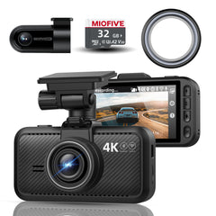 Dash Cam Front Rear, Miofive 4K Front + 2K Rear Full HD Dash Camera for Cars Built-in Wi-Fi Bluetooth GPS with FREE 32GB microSD Card + 34MM Anti-Glare Circular Polarizer Lens(BUNDLE-S1 Pro+CPL filter)