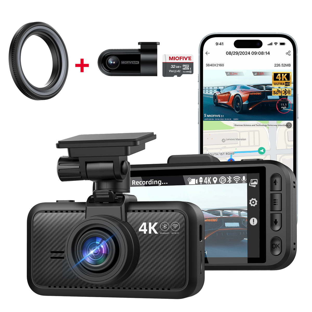 Bundle Miofive S1 Pro 4K+2.5K Dashcam+ Zirkularer Polarisationsfilter (CPL) (DE) 