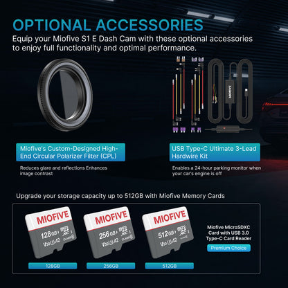 MIOFIVE Dash Cam S1 E 4K Front Dash Camera