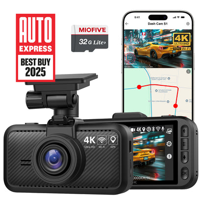 MIOFIVE Dash Cam S1 4K UHD Front Dash Camera With Free 32GB Card