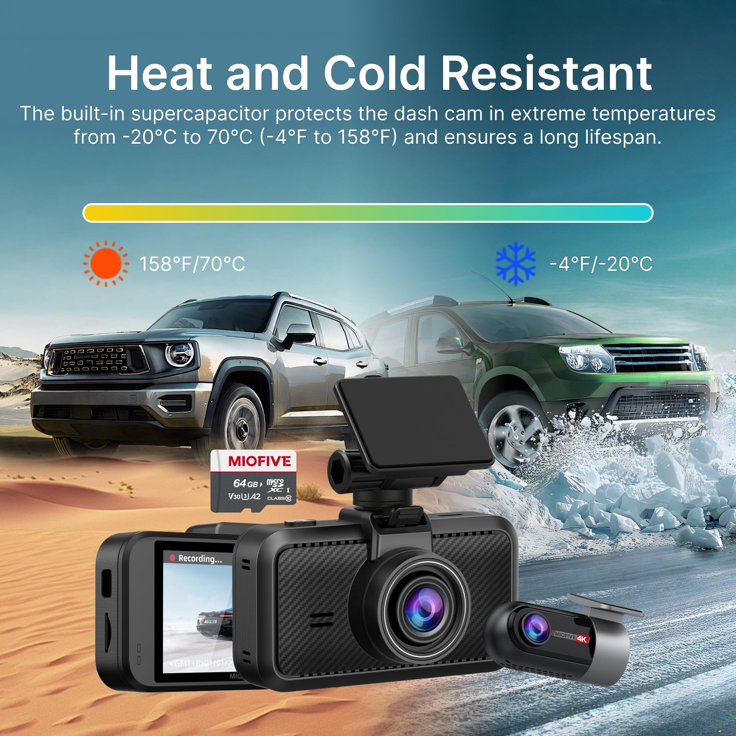 MIOFIVE Dash Cam S1 Ultra 4K+4K UHD Dual Dash Camera